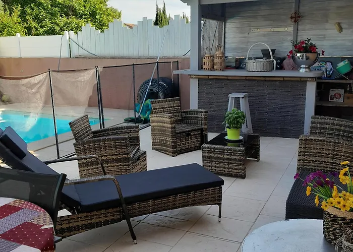 Вилла Charmante Confort,sans Vis A Vis Avec Piscine *